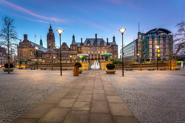 Sheffield Millennium Square image by Shahid Khan (via Shutterstock).